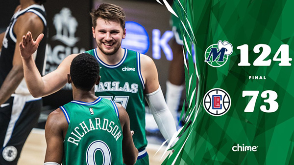 <a href=/mianfeilanqiu/mavericks/ target=_blank class=infotextkey>独行侠</a>124-73大胜<a href=/mianfeilanqiu/clippers/ target=_blank class=infotextkey>快船</a>队