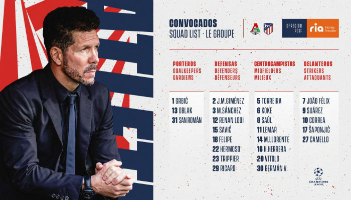 马竞vs莫斯科火车头<a href=/mianfeizuqiu/ouguan/ target=_blank class=infotextkey>欧冠</a>大名单