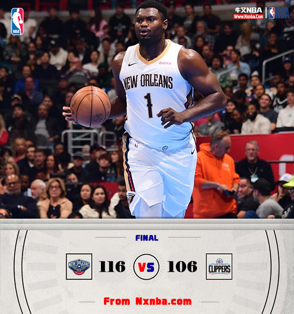 快船106-116不敌鹈鹕,3连胜被终结