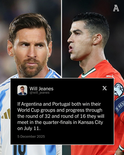 阿根廷葡萄牙若小组头名出线,<a href=/qiuxingjieshao/mianfeizuqiu/119.html target=_blank class=infotextkey>梅西</a>C罗1/4决赛将提前相遇