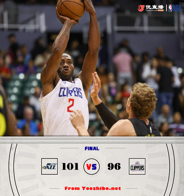 <a href=/mianfeilanqiu/jazz/ target=_blank class=infotextkey>爵士</a>101-96击败<a href=/mianfeilanqiu/clippers/ target=_blank class=infotextkey>快船</a> 塔克13+6 小卡乔治半场合砍19分