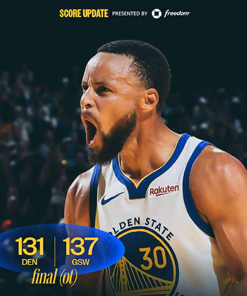 勇士7人上双加时胜掘金，库里42+6+7，戈登空砍50分