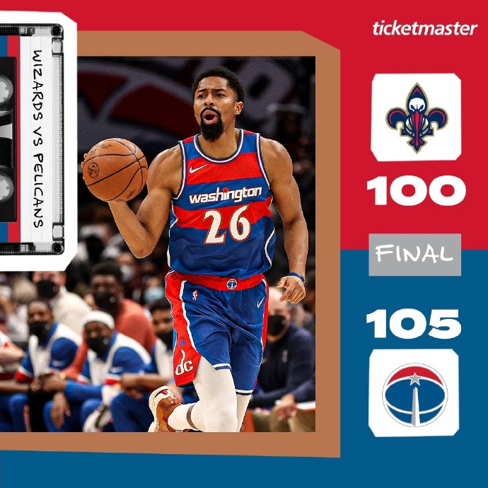 奇才105-100逆转鹈鹕 丁威迪27+5+9 波普18分 莺歌31+5